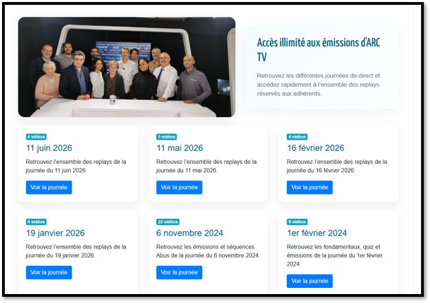 Le replay des émissions télévisées du 11 juin 2026 produites par l’ARC Nationale déjà disponible