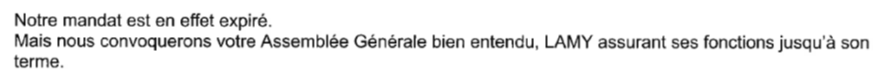 LAMY : le syndic qui poursuit sciemment un mandat juridiquement inexistant
