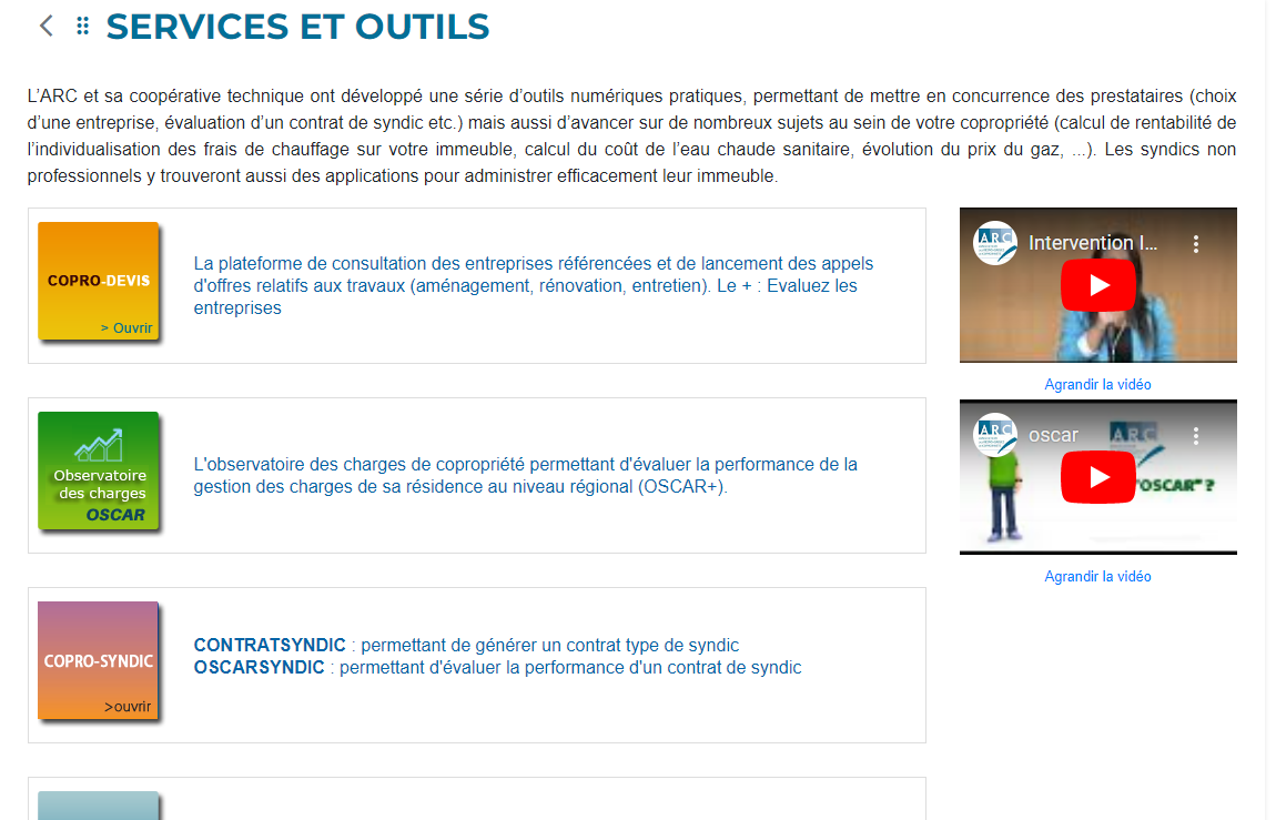 services et outils